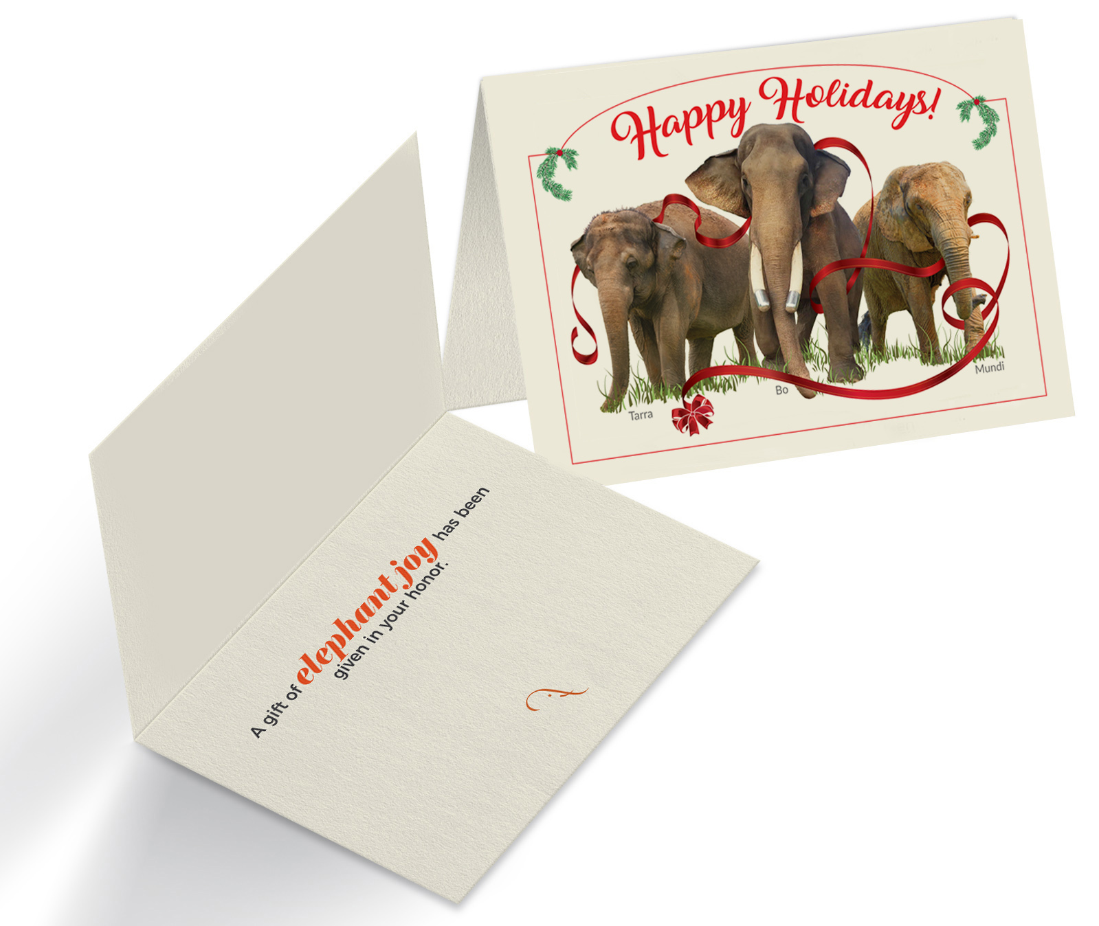 elephant holiday honor card