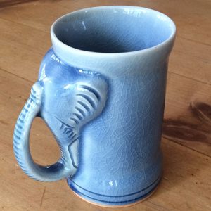 handmade Celadon elephant mug
