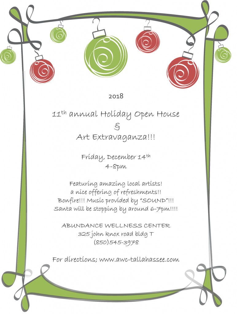 2018 Holiday party invitation with red and green ornaments (1 ...