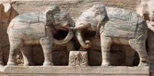 elephants on old temple