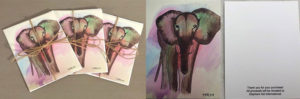 custom original elephant art notecards by Haley