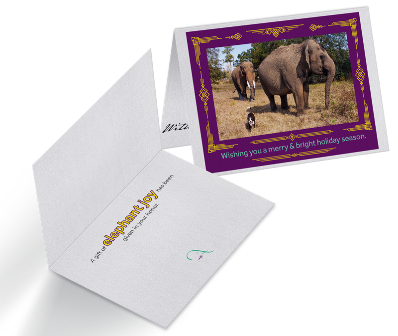 elephant holiday honor card
